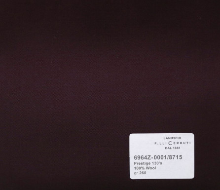 6964z-0001/8715 Cerruti Lanificio - Vải Suit 100% Wool - Nâu Trơn